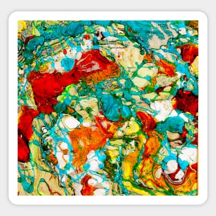 abstract marble fluid art vibrant design Sticker